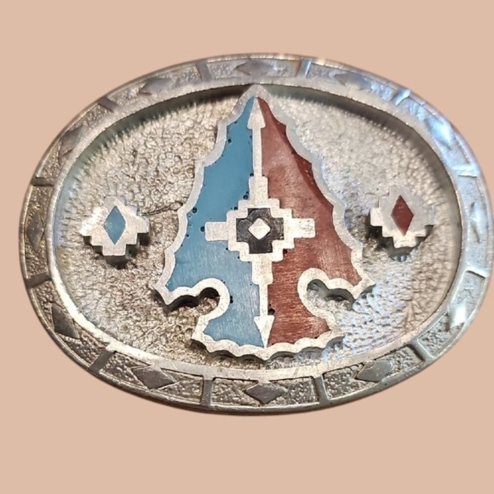 Vintage G&S Southwestern Native American-inspired belt buckle arrowhead metal - Picture 8 of 9